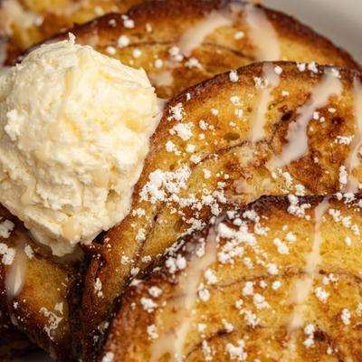 French toast, closeup.