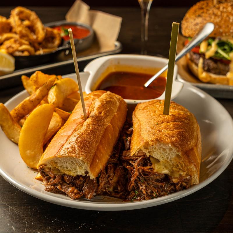 Pulled Ribeye French Dip Sandwich photo