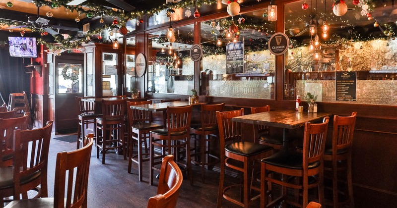 Interior, tall tables and bar stools