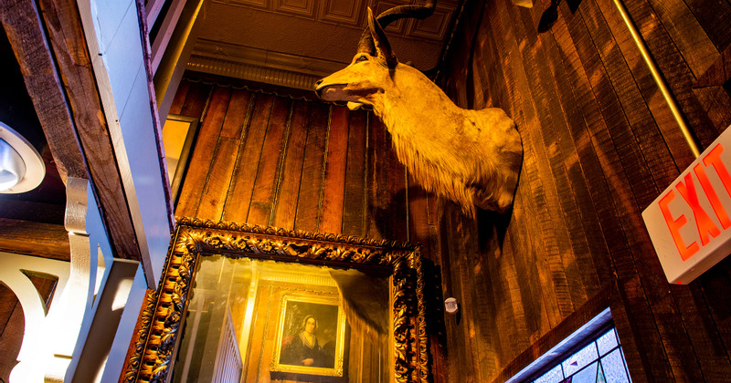 Interior, tables and chairs