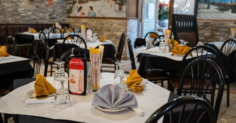 Dining tables ready for guests