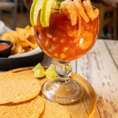 Mexican Style Shrimp cocktail.