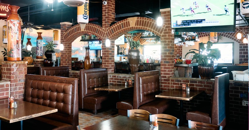 Interior, booths with tables