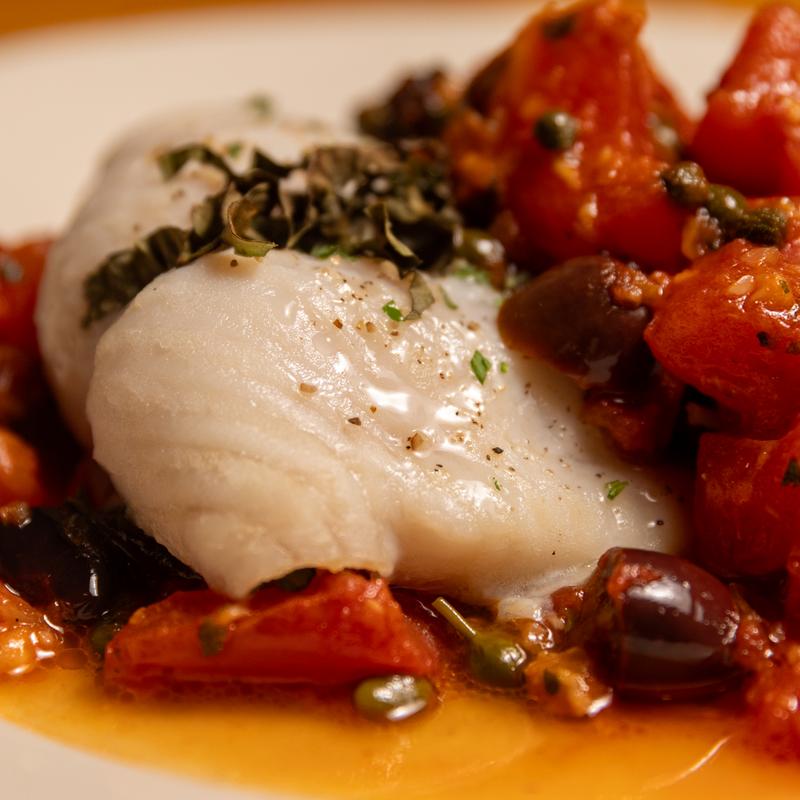 Italian Herb Crusted Grouper Livornese photo