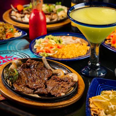 Various dishes and drinks.