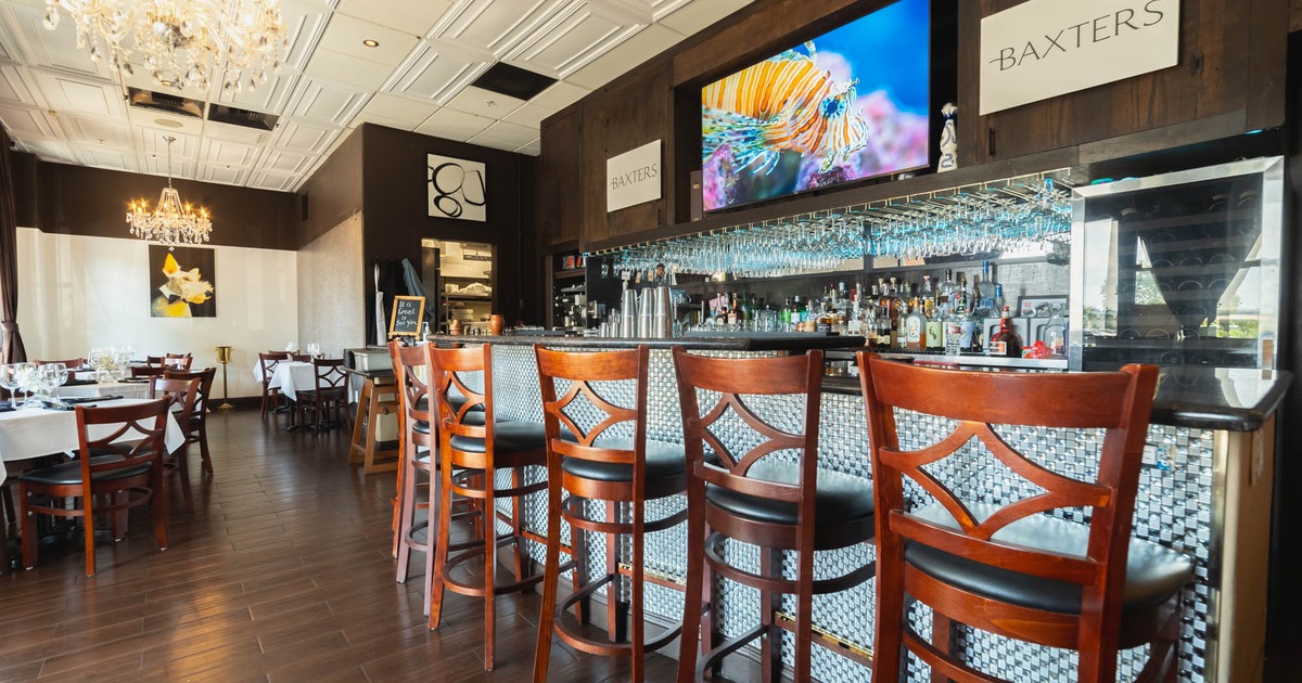 Interior, a bar with a bar stools