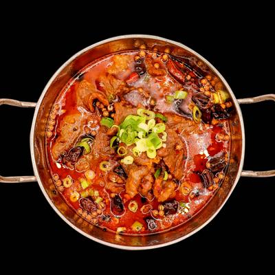 Beef boiled in spicy sauce.