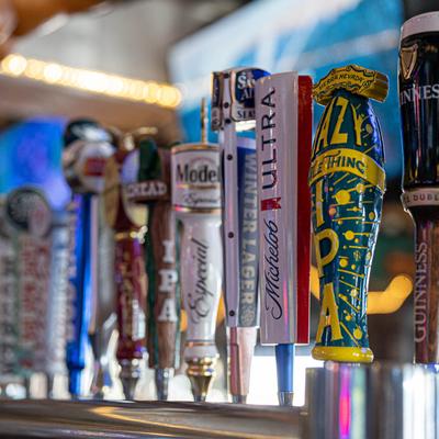 Interior, beer taps.