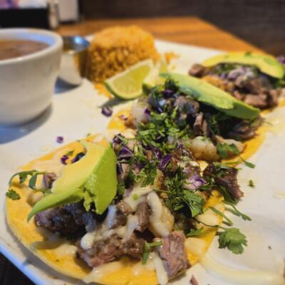 surf and turf tacos, Los Compadres Cantina, Tex Mex, Roanoke, Texas.