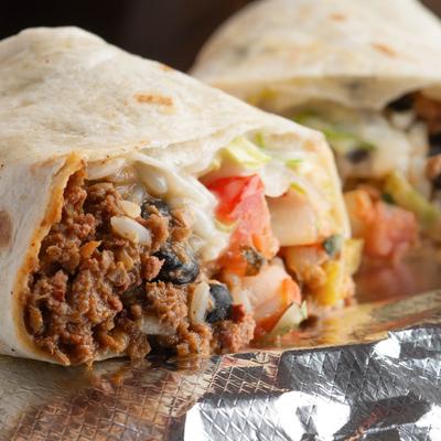 Ground beef burrito.