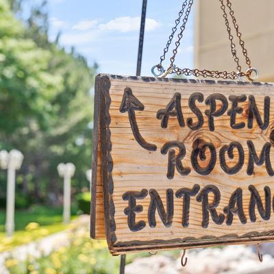 Wooden entrance sign