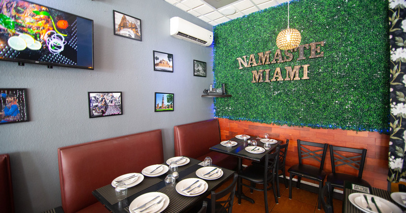 Interior, tables ready for guests