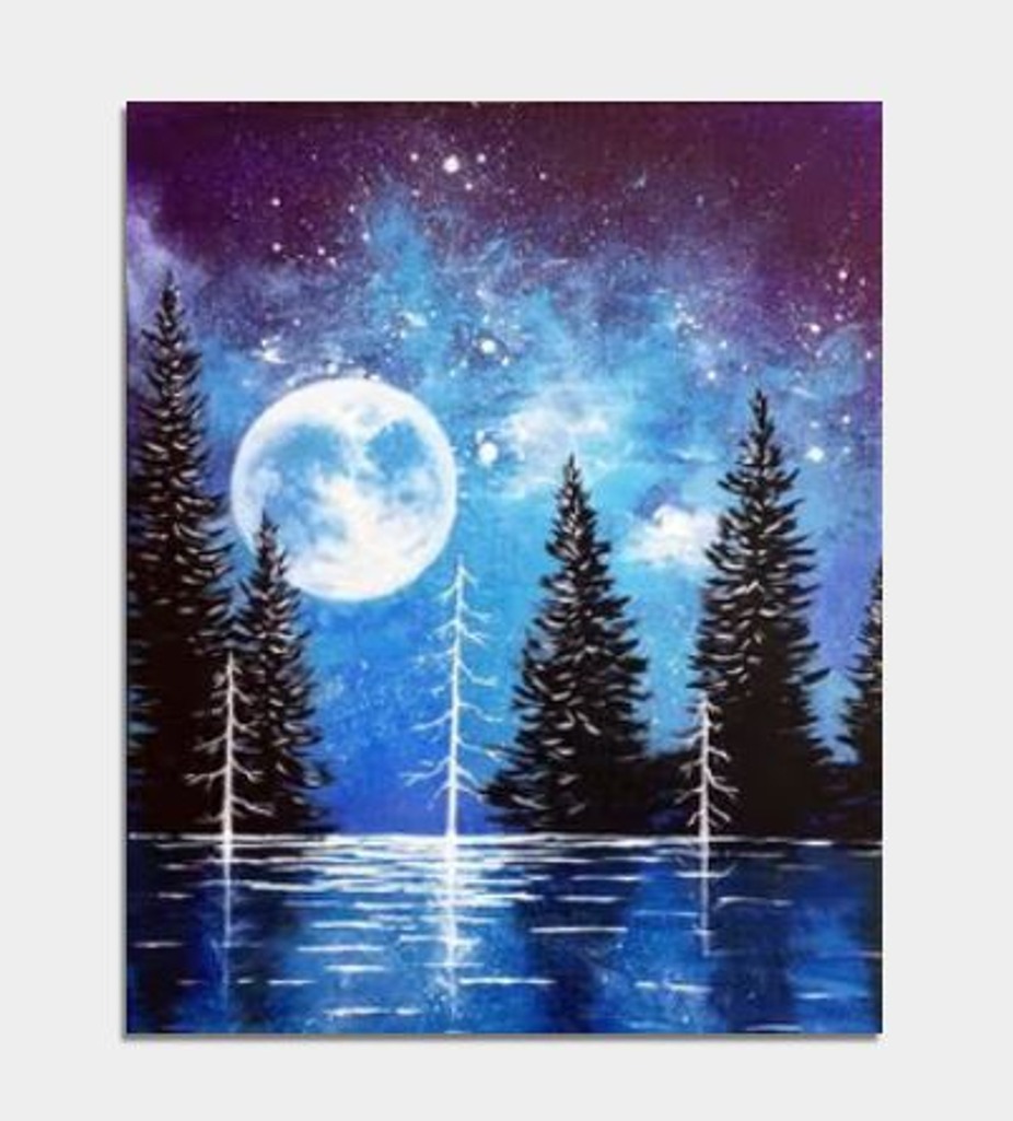 Paint Nite: Moonlit Winter Fox event photo