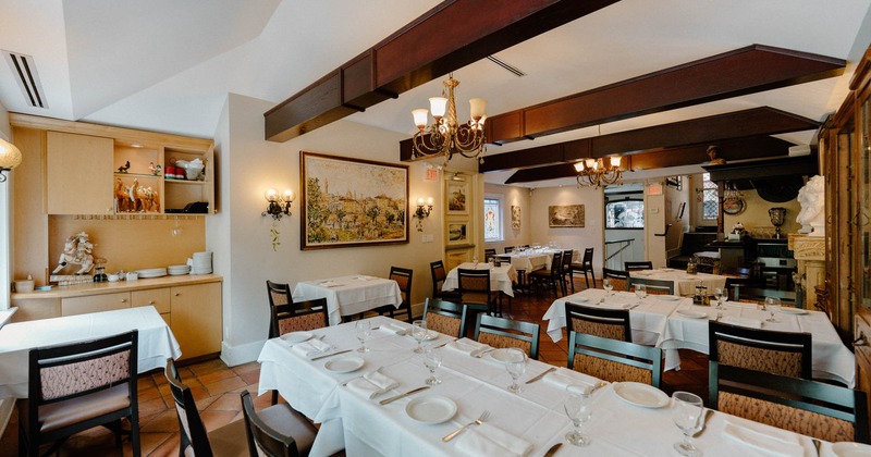 Interior, chairs and tables