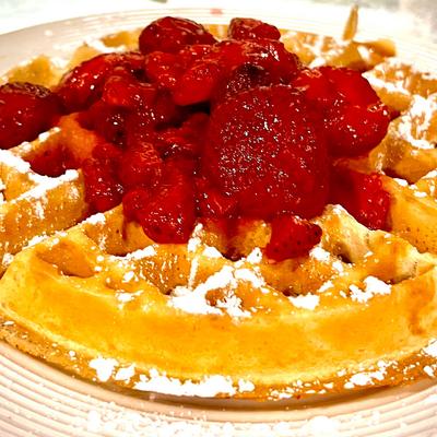 Strawberry waffles.