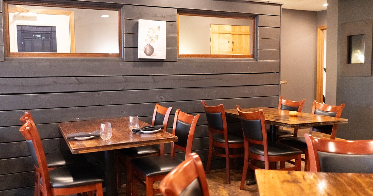 Interior, set dining tables and seating