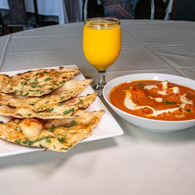 Garlic nan and butter chicken.