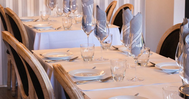 Interior, table ready for guests, closeup