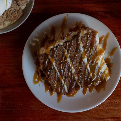 Slice of carrot cake.