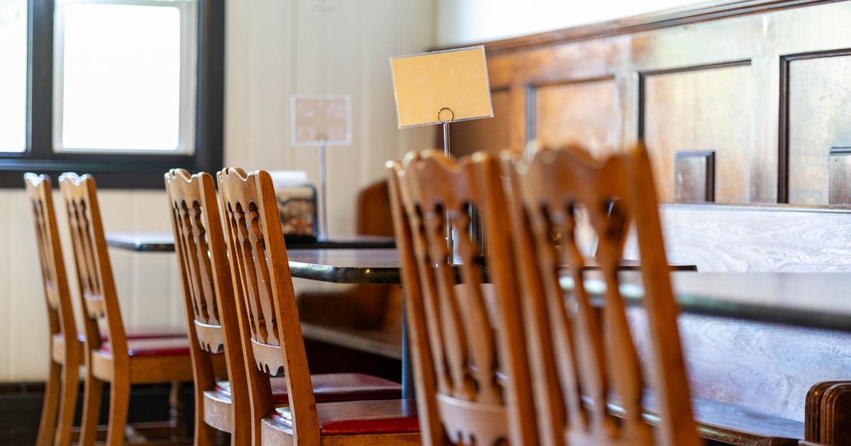 Interior, dining area with tables and chairs