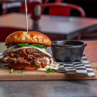 Birria Beef Cheeseburger.