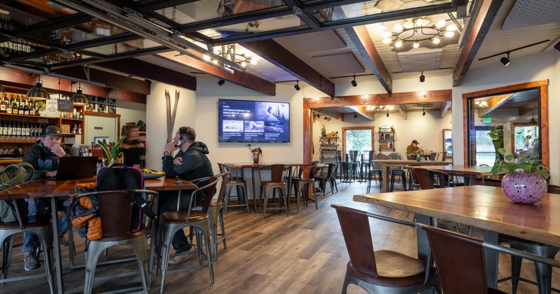 Interior, tables and chairs