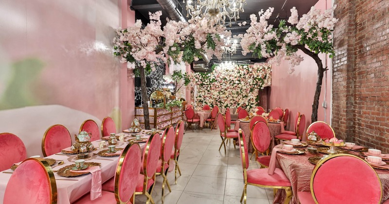 Interior, set dining tables ready to receive guests