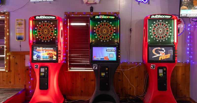 Interior, dart game machines