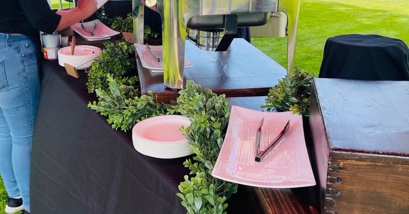 Outdoor buffet table