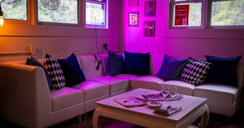 Interior, private lounge area