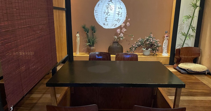 Interior, private table, Japanese decor