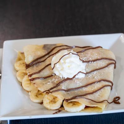 Crepe with banana and nutela.