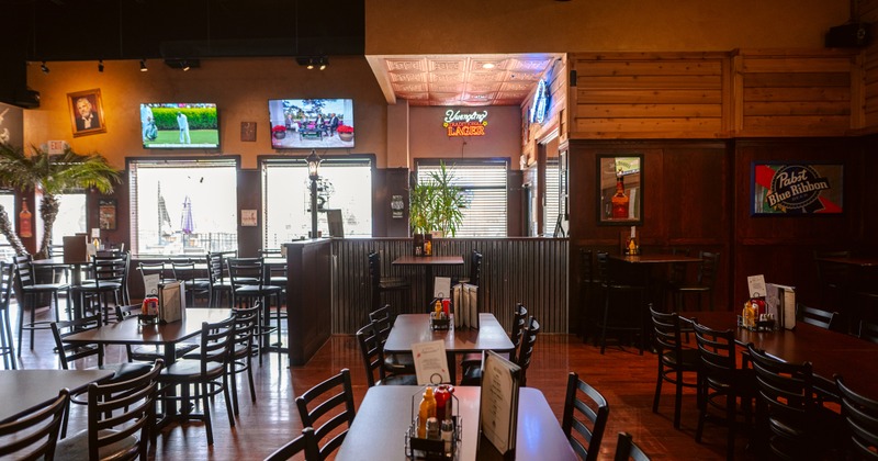 Sports bar interior dining area