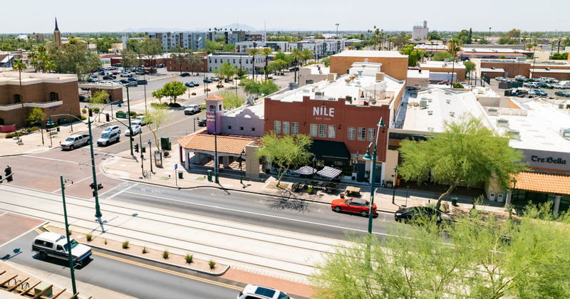 Exterior - view from above - the object with the sign on it, the area around it