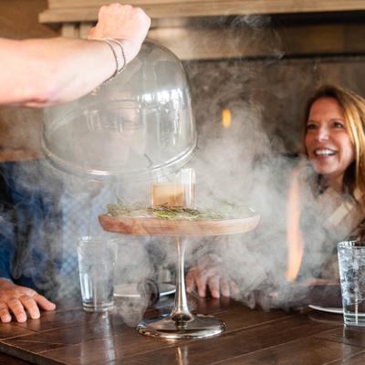 Smoked Old Fashioned cocktail.
