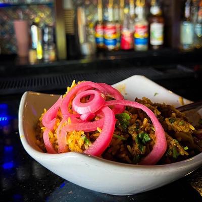 Veggie Biryani, served.
