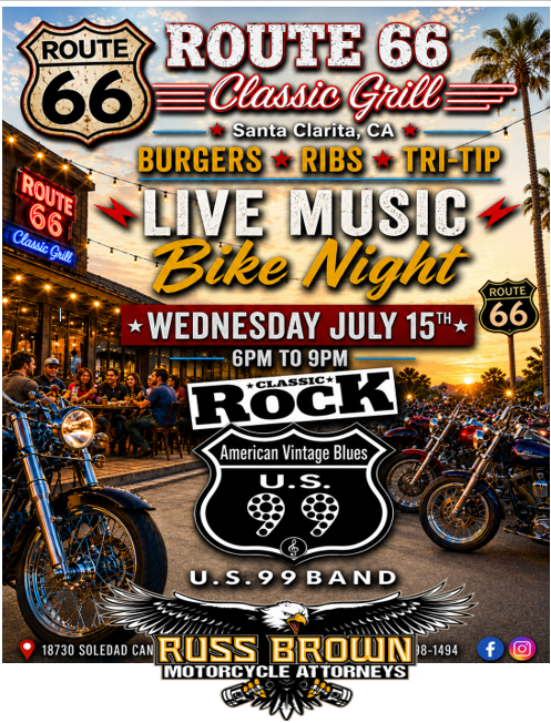 Wednesday July 15th 6pm Live Music Bike night with the US 99 Band.