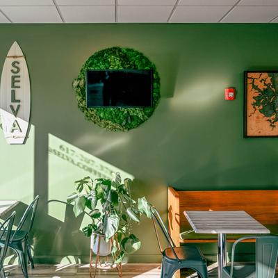 Interior, seating area.