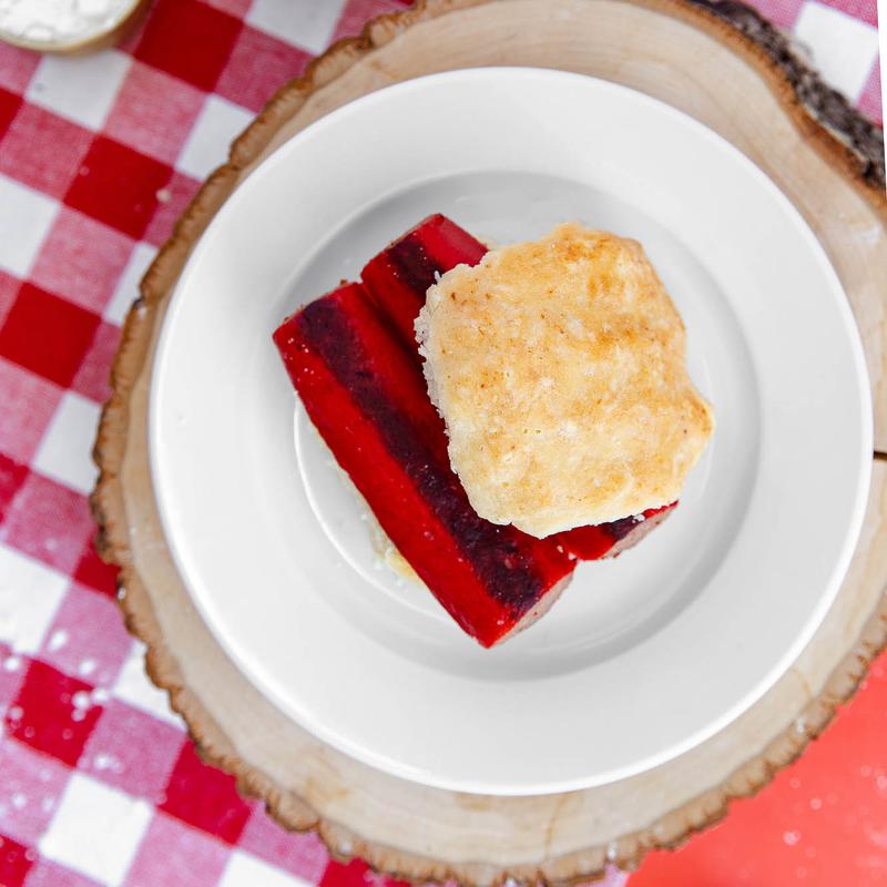 Red smoked link Sausage Biscuit photo