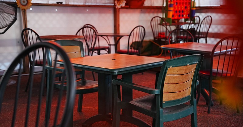 Interior, tables with chairs
