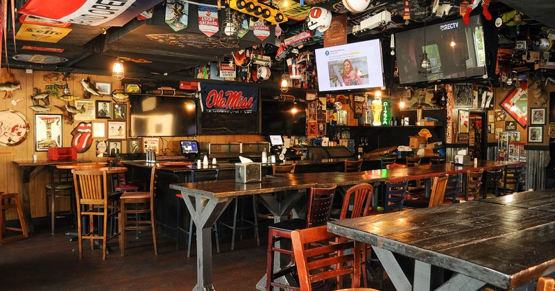 Interior, seating area, decorations, TVs