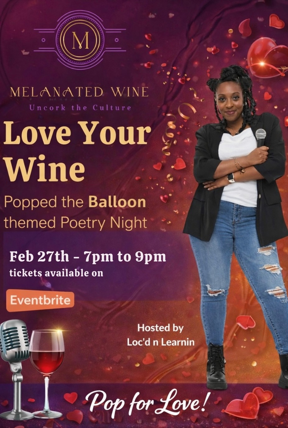 💜 Love Your Wine: Pop the Balloon – Poetry Night event photo
