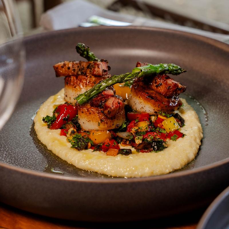 Pan seared scallops photo