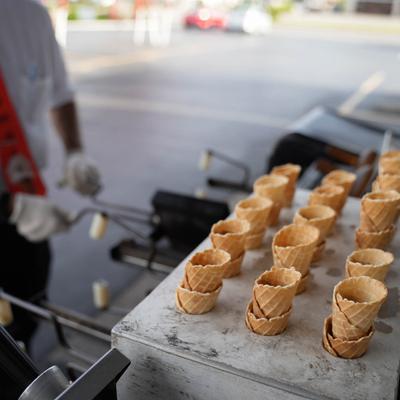 baked ice cream cones.