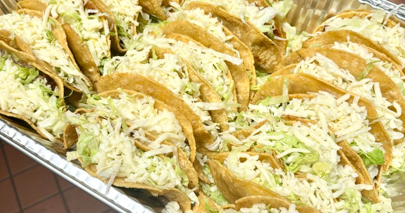 A tray of tacos