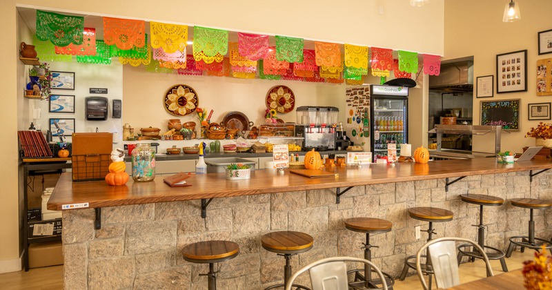 Colorfully counter - papel picado banners, food & drink service equipment, decorations & seating