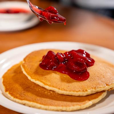 Pancakes with Fruit Sauce.