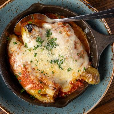 Stuffed Banana Peppers, served.