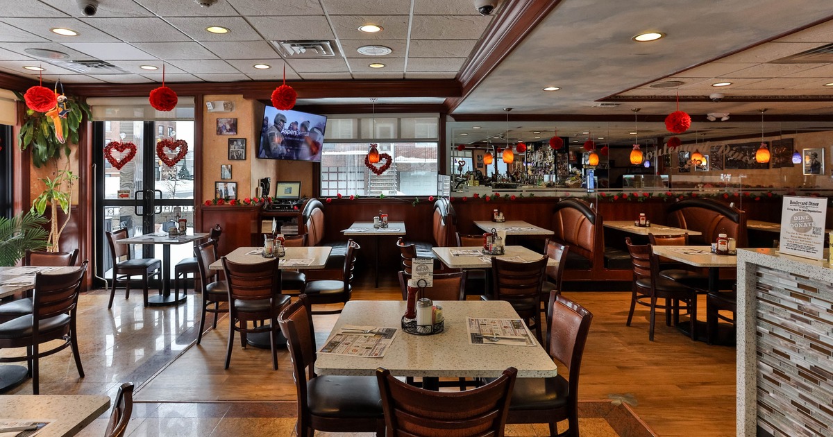 Interior, tables ready for guests