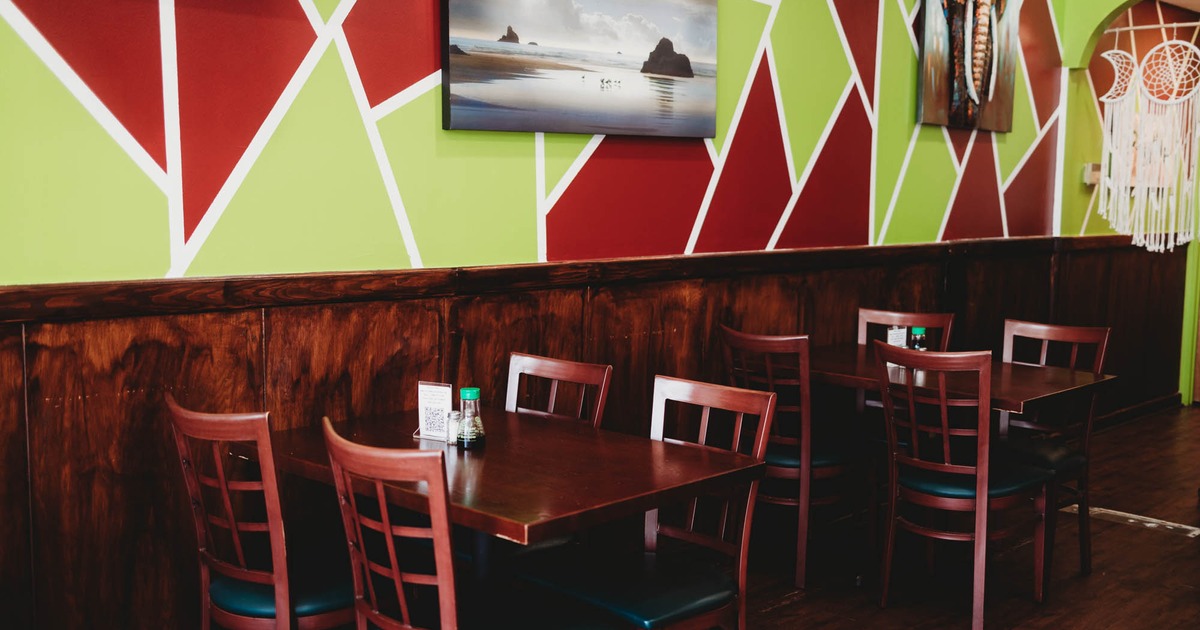 Interior, dining tables waiting for guests